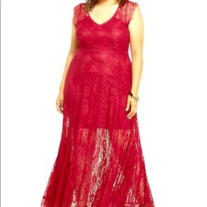 Torrid Lace Overlay Maxi Dress